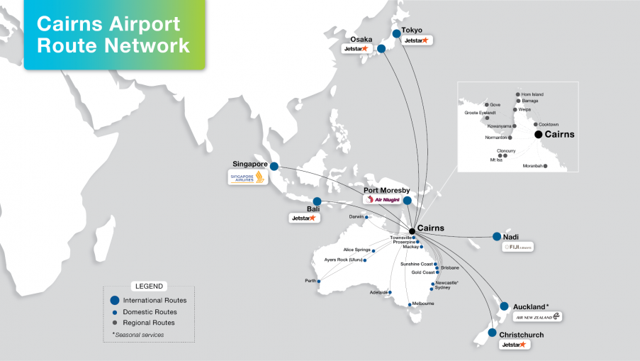 Cairns Airport Route Map 2027